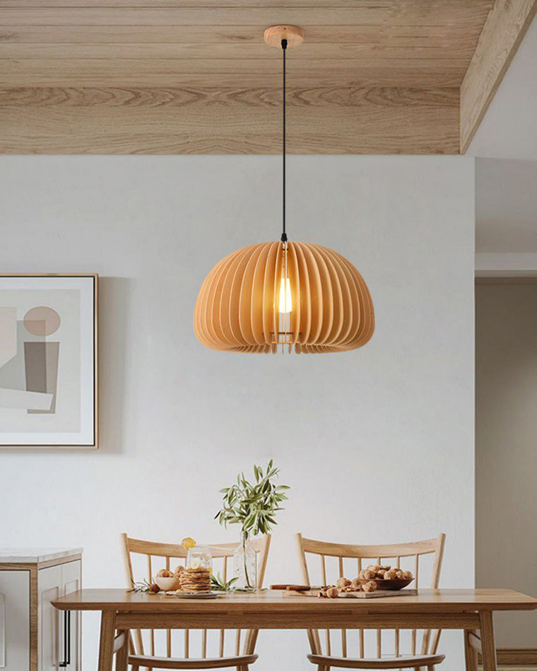 Olverai Pumpkin Wood Pendant Light
