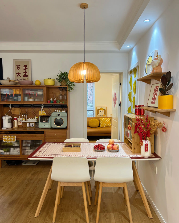 Olverai Pumpkin Wood Pendant Light
