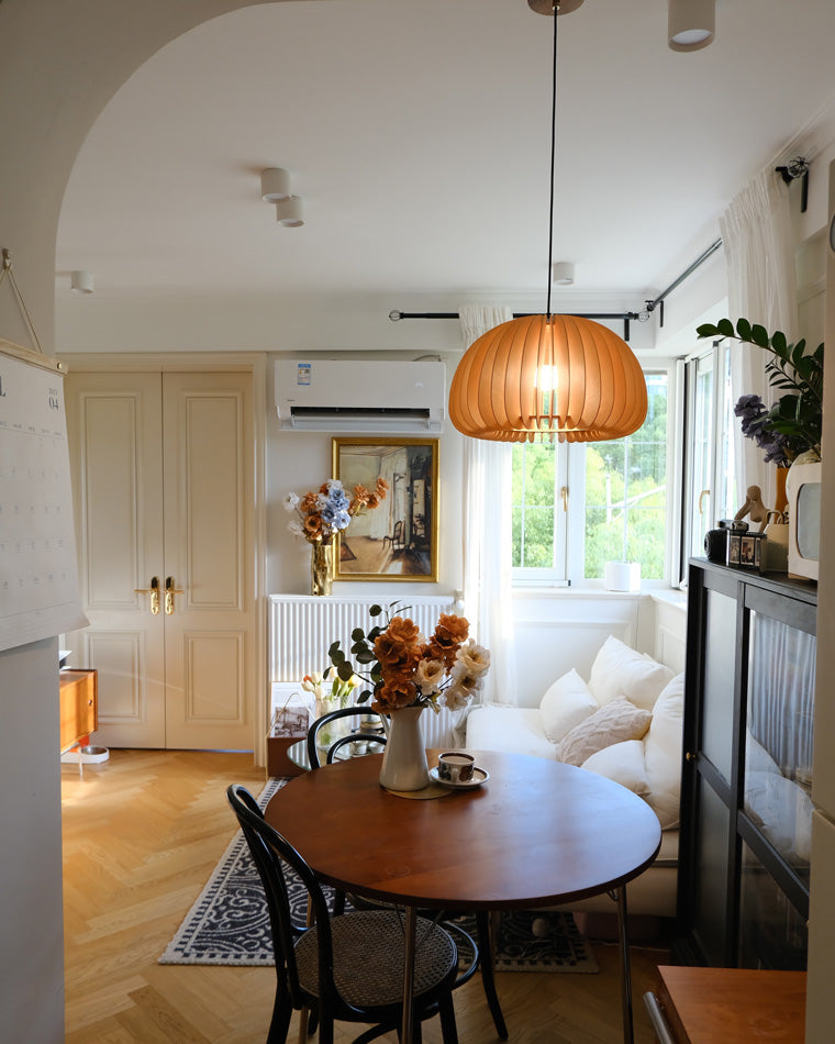 Olverai Pumpkin Wood Pendant Light