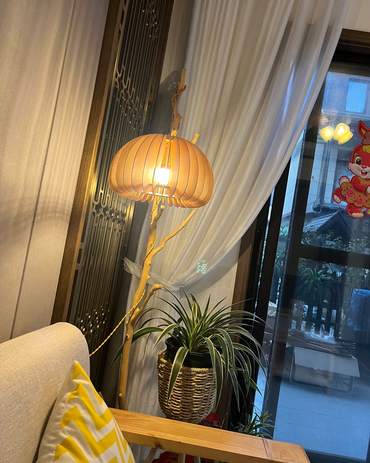 Olverai Pumpkin Wood Pendant Light