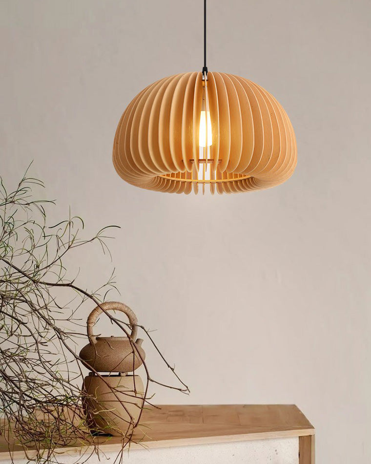 Olverai Pumpkin Wood Pendant Light