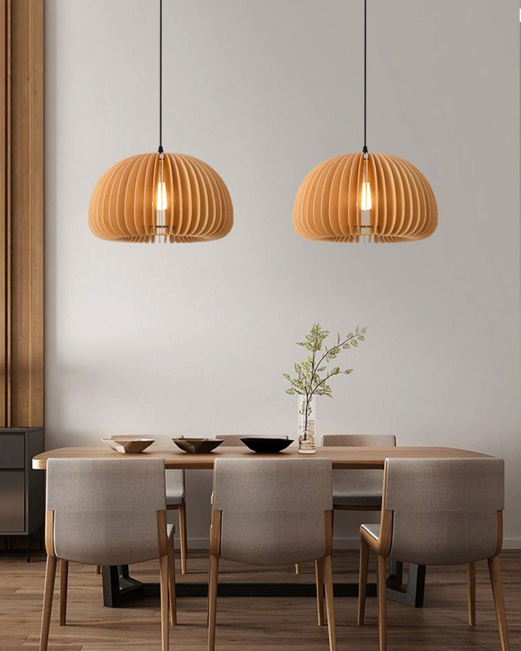 Olverai Pumpkin Wood Pendant Light