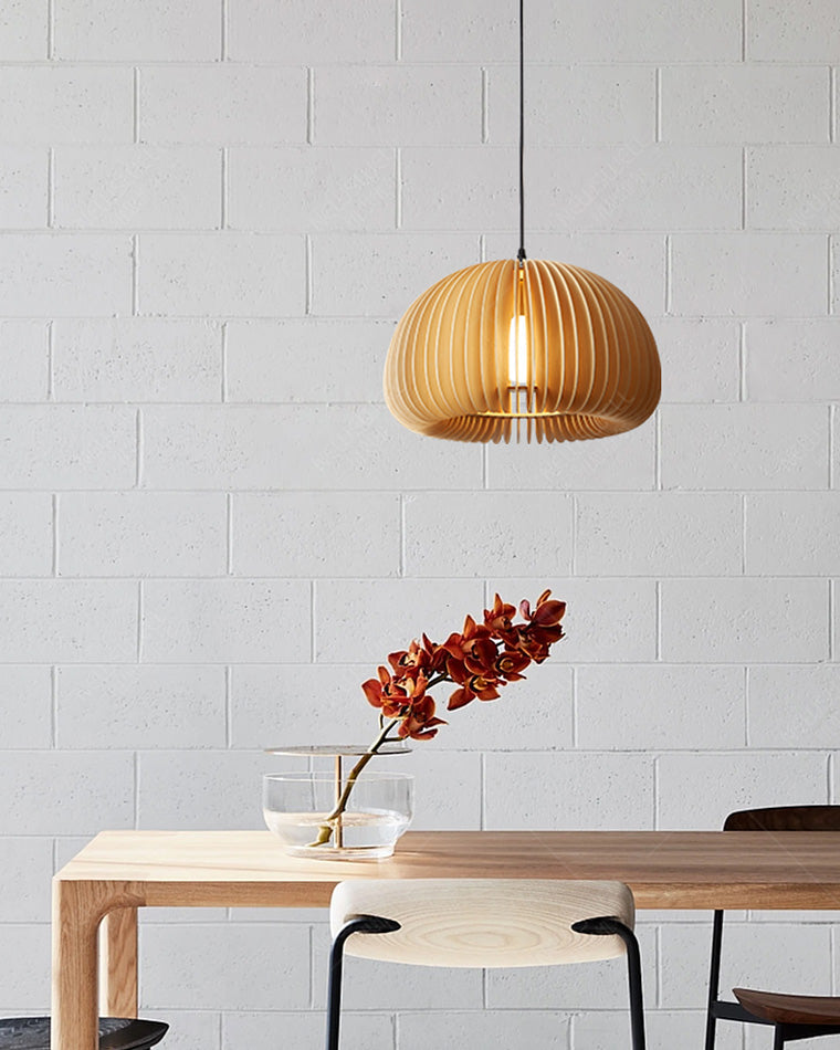 Olverai Pumpkin Wood Pendant Light