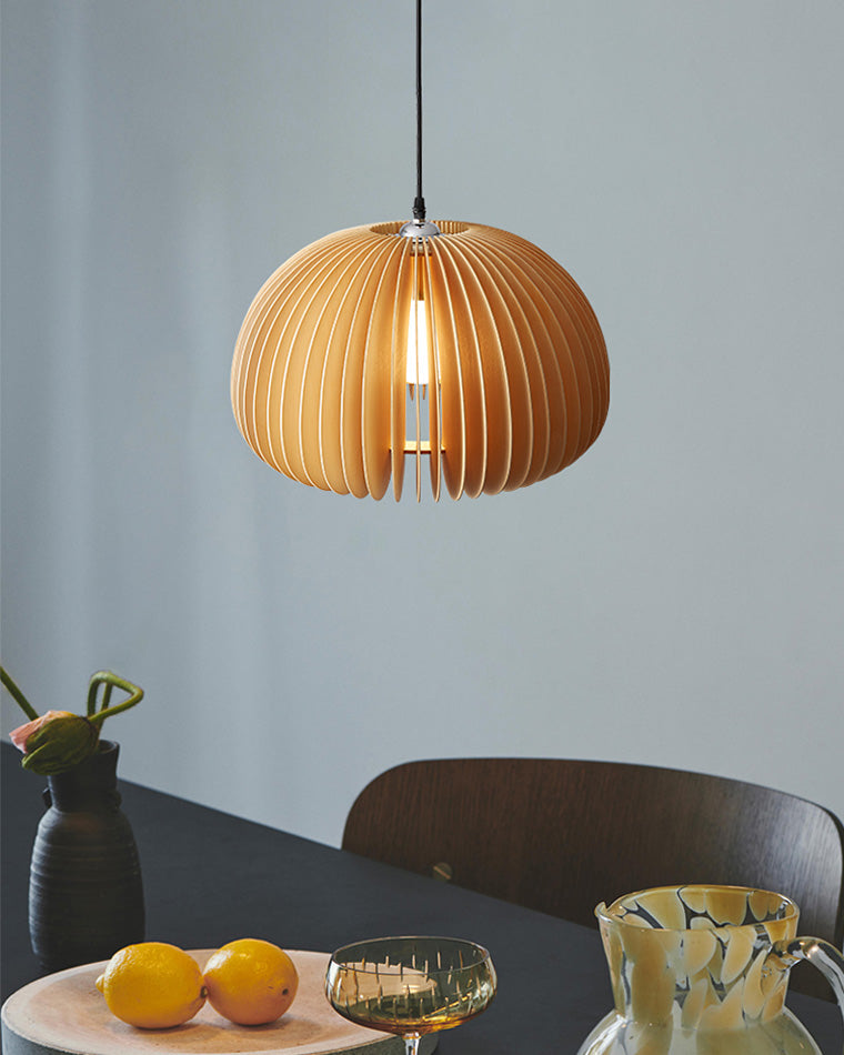 Olverai Pumpkin Wood Pendant Light