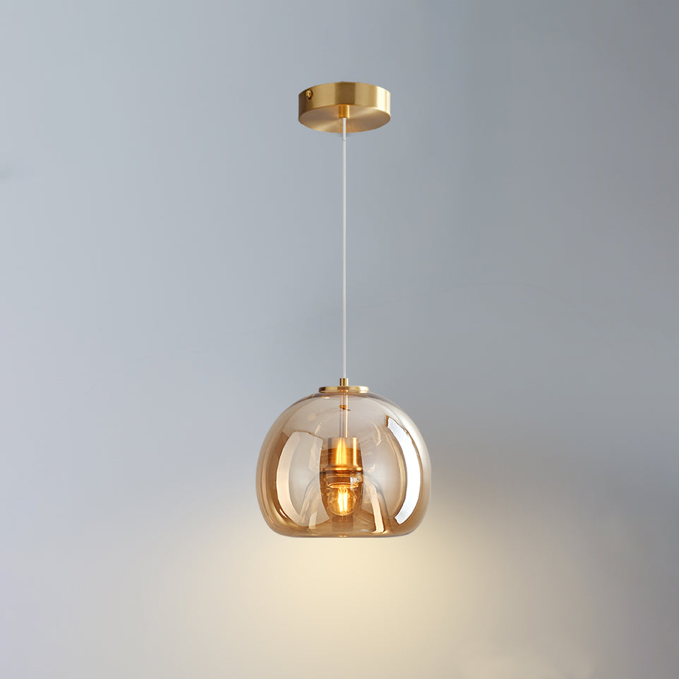 Olverai Smoked/Amber Blown Glass Pendant Light