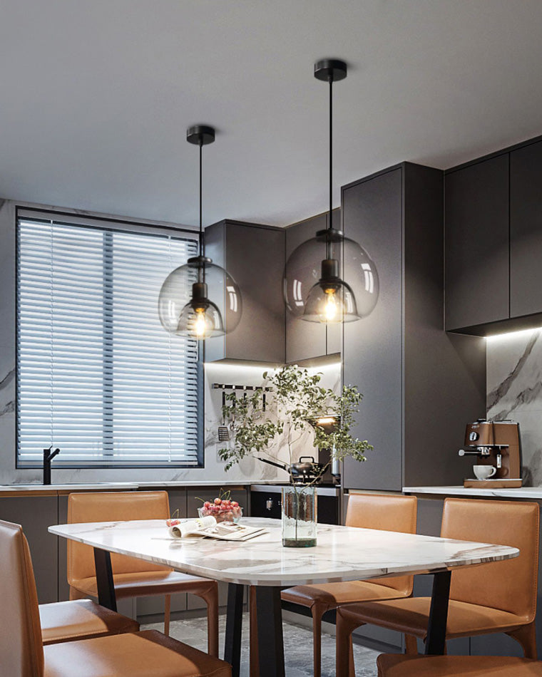 Olverai Smoked/Amber Blown Glass Pendant Light