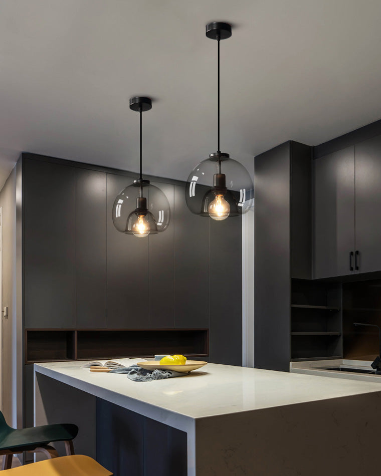 Olverai Smoked/Amber Blown Glass Pendant Light