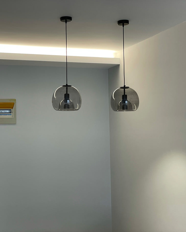Olverai Smoked/Amber Blown Glass Pendant Light