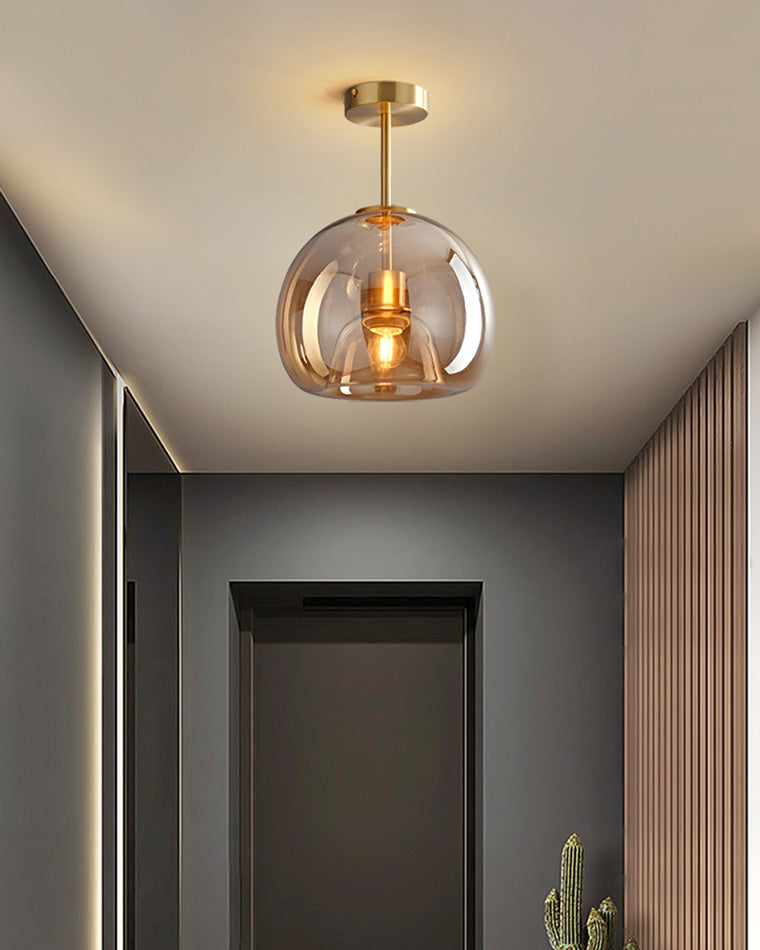 Olverai Smoked/Amber Blown Glass Pendant Light