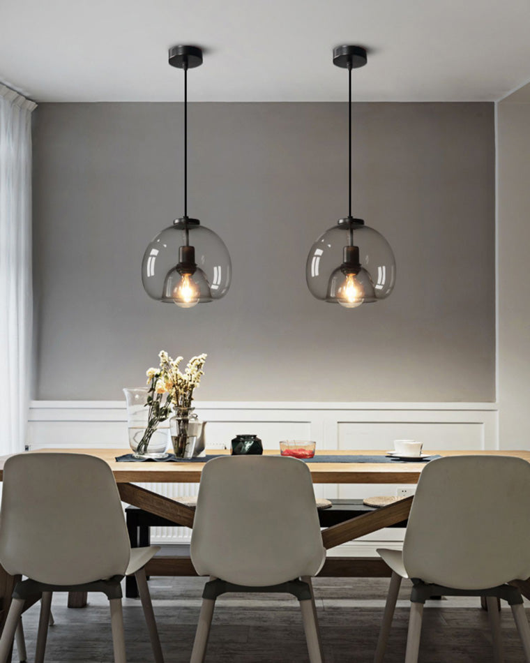 Olverai Smoked/Amber Blown Glass Pendant Light