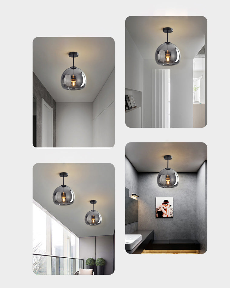 Olverai Smoked/Amber Blown Glass Pendant Light