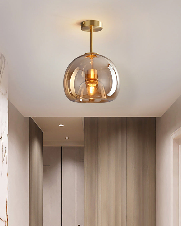 Olverai Smoked/Amber Blown Glass Pendant Light