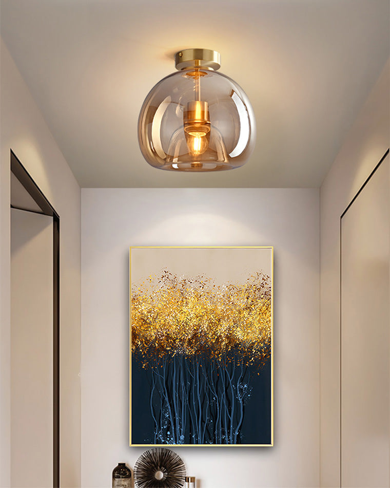 Olverai Smoked/Amber Blown Glass Pendant Light
