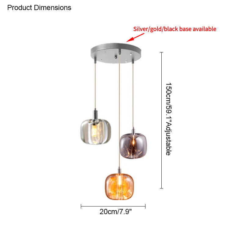 Olverai Colored Glass Multi Pendant Chandelier