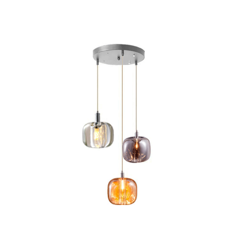 Olverai Colored Glass Multi Pendant Chandelier