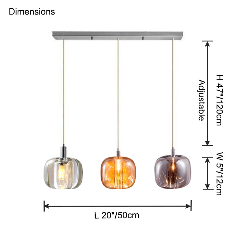 Olverai Colored Glass Multi Pendant Chandelier