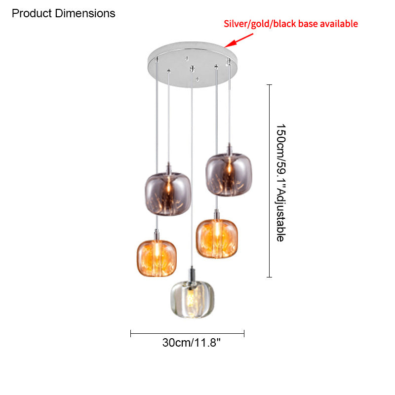 Olverai Colored Glass Multi Pendant Chandelier