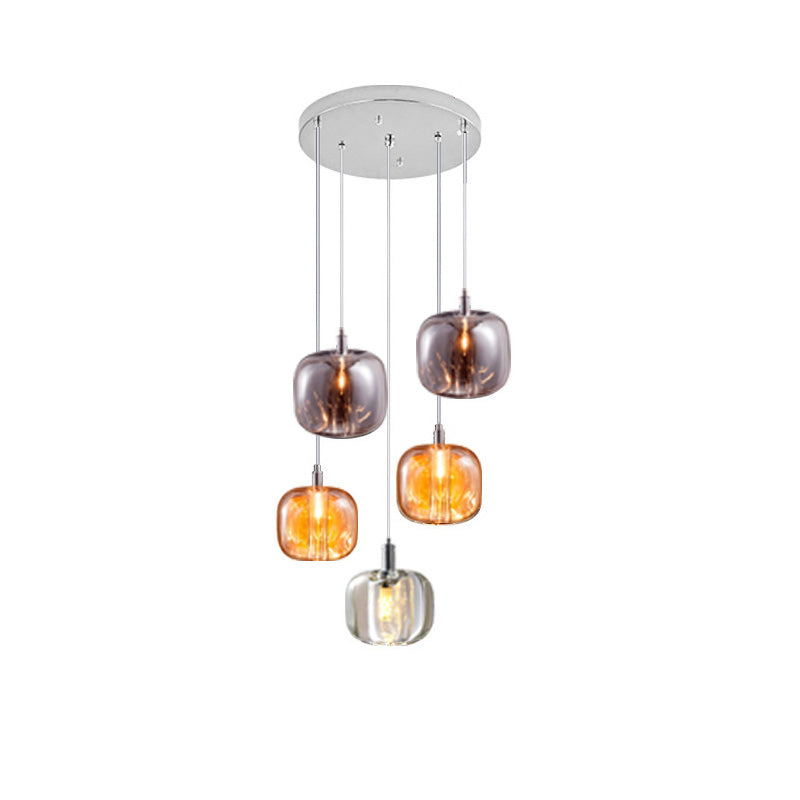 Olverai Colored Glass Multi Pendant Chandelier