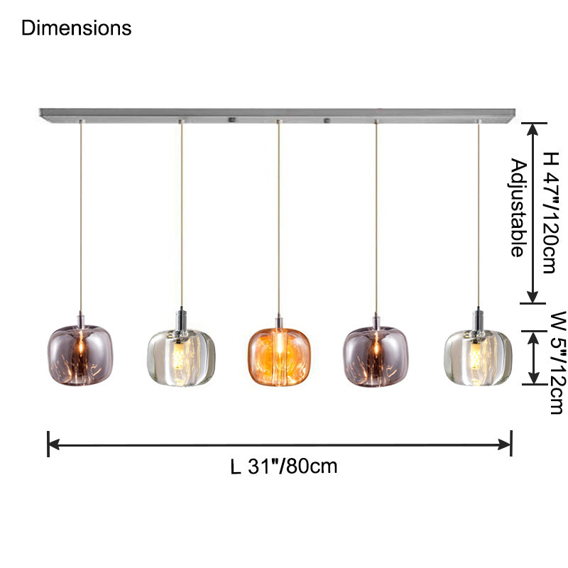 Olverai Colored Glass Multi Pendant Chandelier