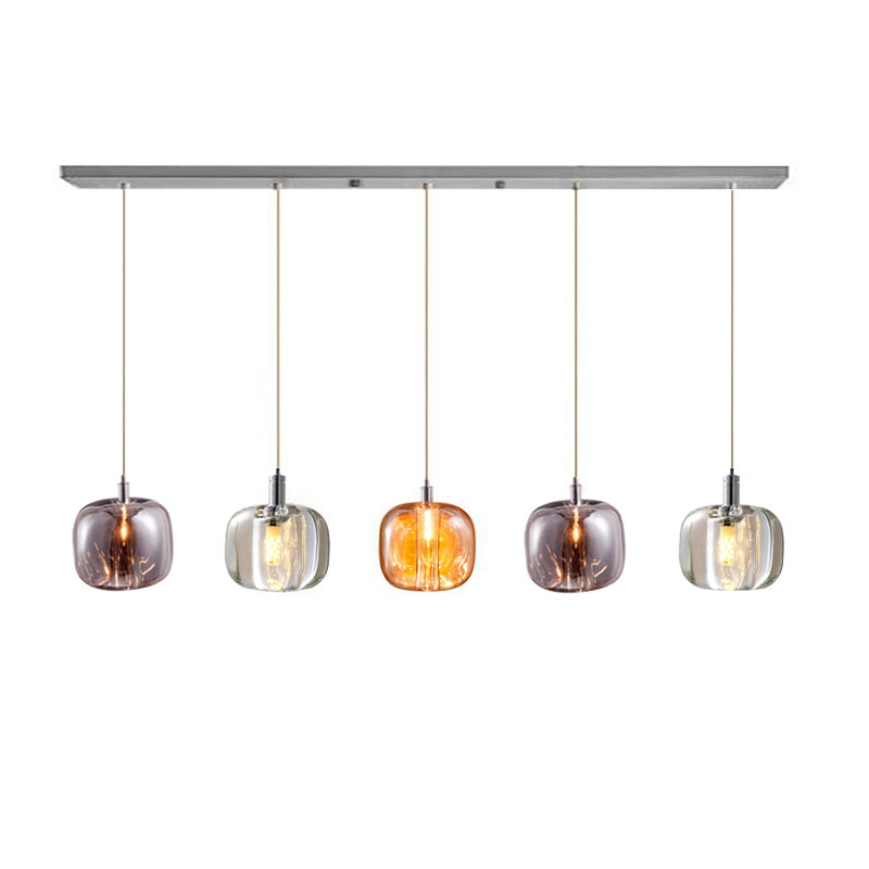 Olverai Colored Glass Multi Pendant Chandelier