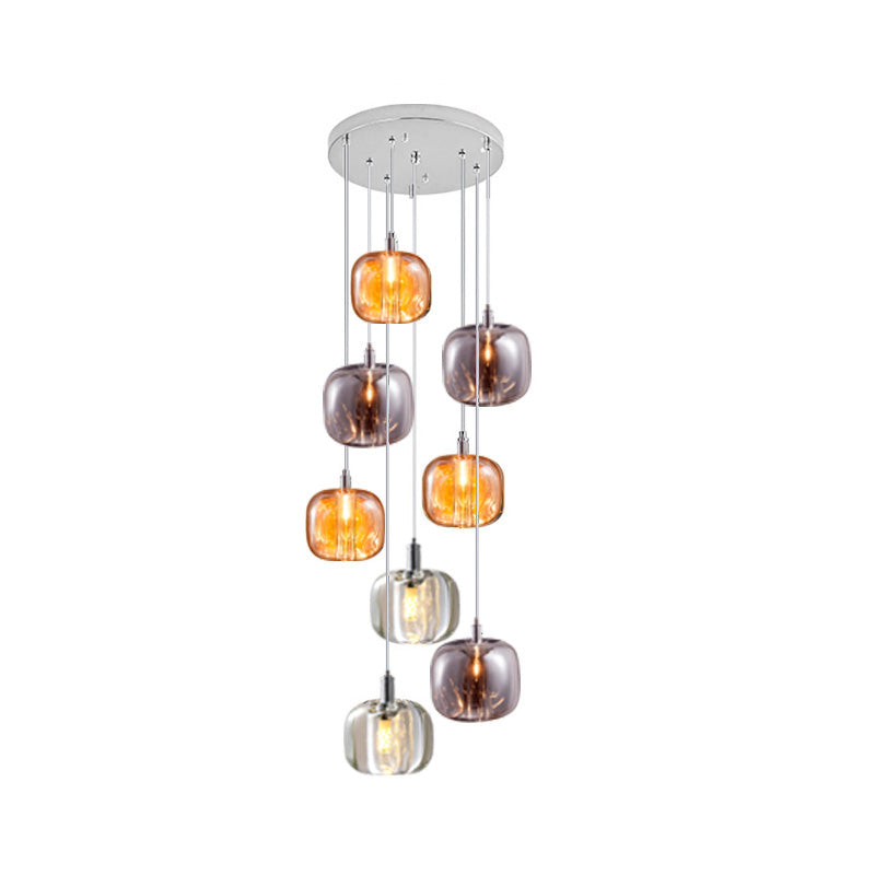 Olverai Colored Glass Multi Pendant Chandelier