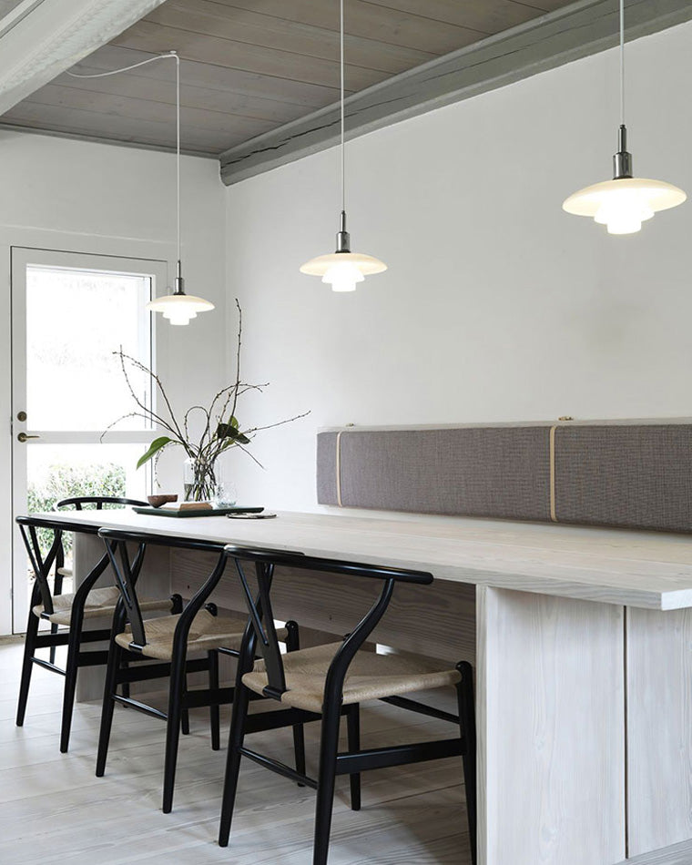 Olverai Danish Designer Milk Glass Pendant Lamp