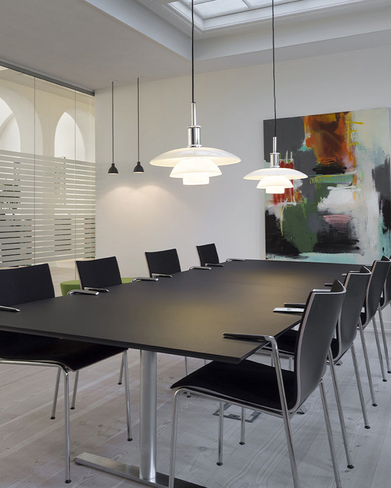 Olverai Danish Designer Milk Glass Pendant Lamp