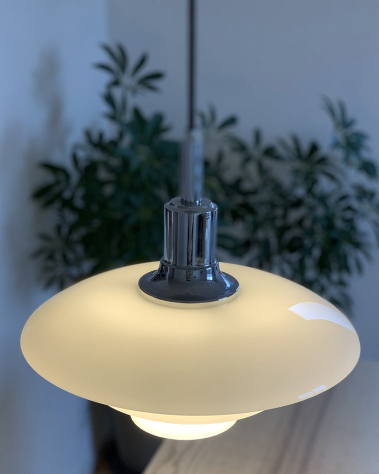 Olverai Danish Designer Milk Glass Pendant Lamp