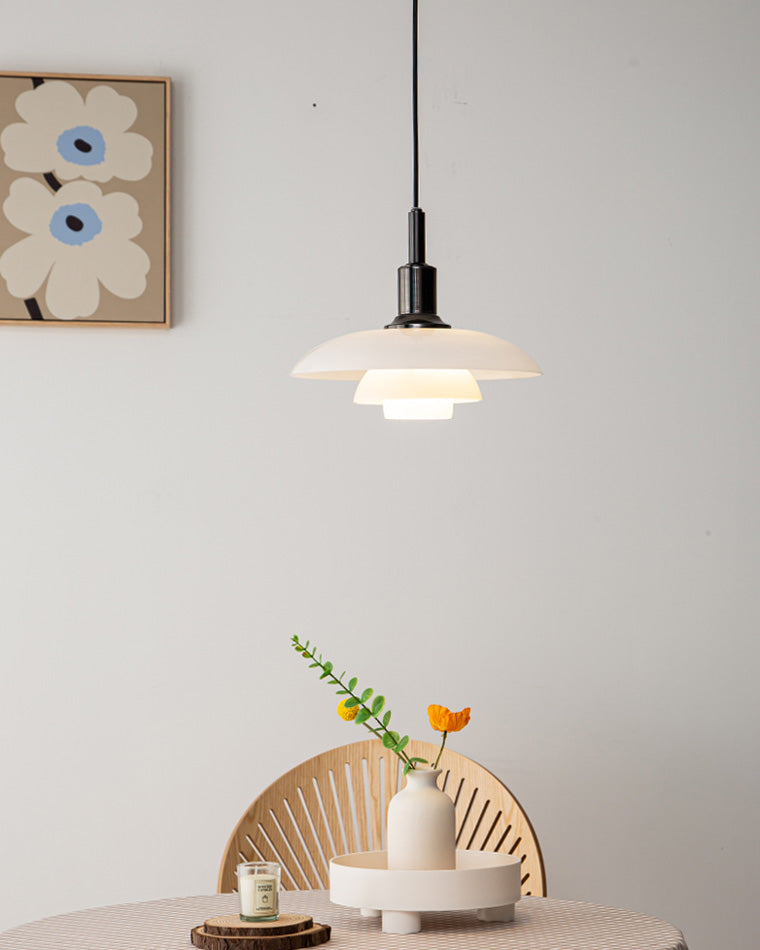 Olverai Danish Designer Milk Glass Pendant Lamp