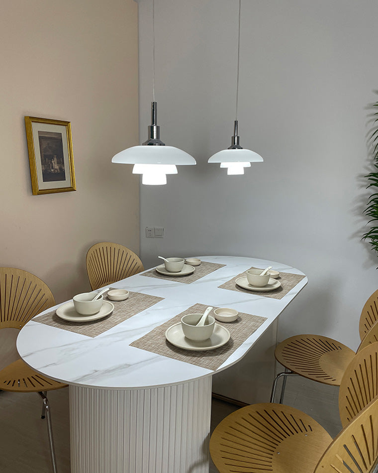 Olverai Danish Designer Milk Glass Pendant Lamp