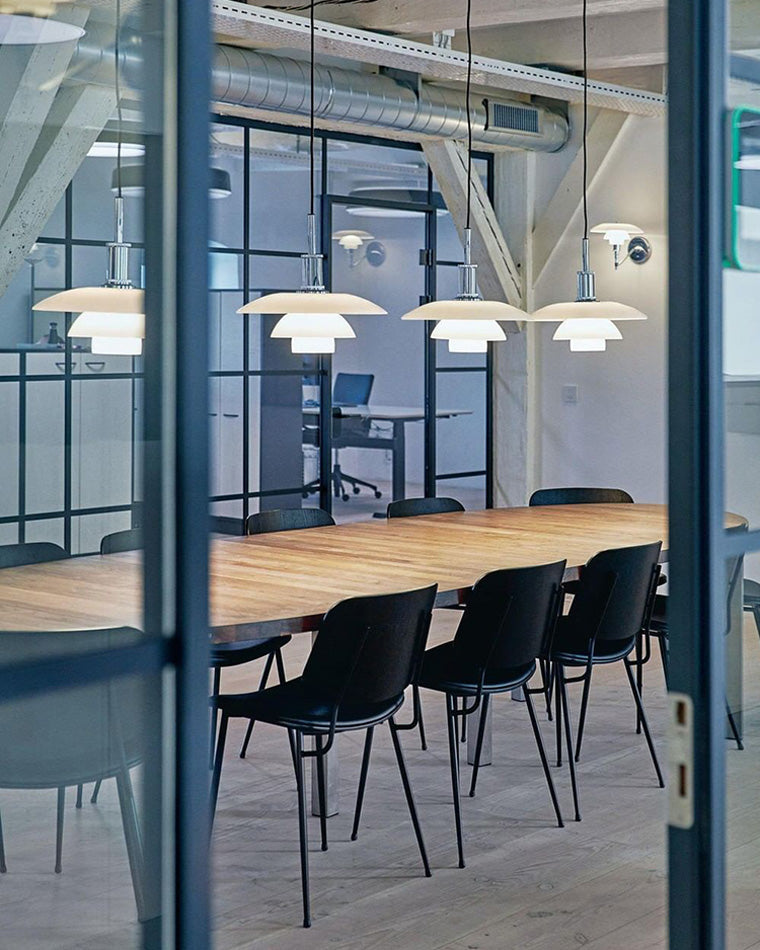 Olverai Danish Designer Milk Glass Pendant Lamp