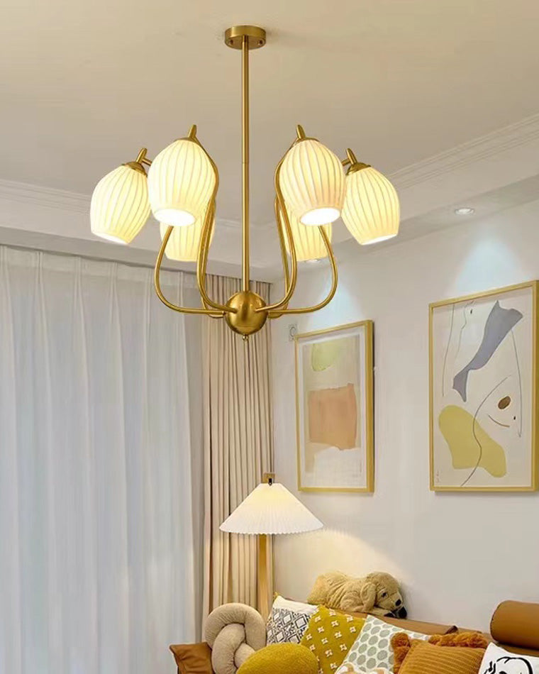 Olverai Mid Century Modern Ceramic Arm Chandelier