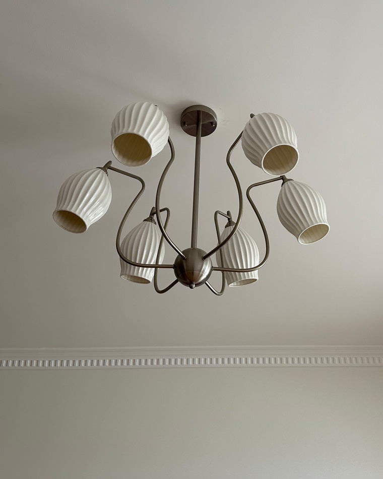Olverai Mid Century Modern Ceramic Arm Chandelier