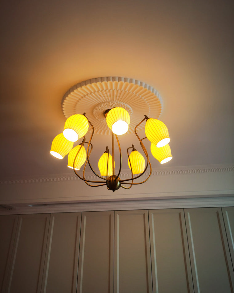 Olverai Mid Century Modern Ceramic Arm Chandelier