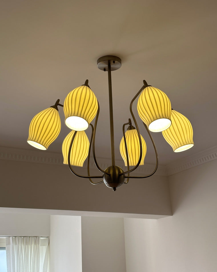 Olverai Mid Century Modern Ceramic Arm Chandelier