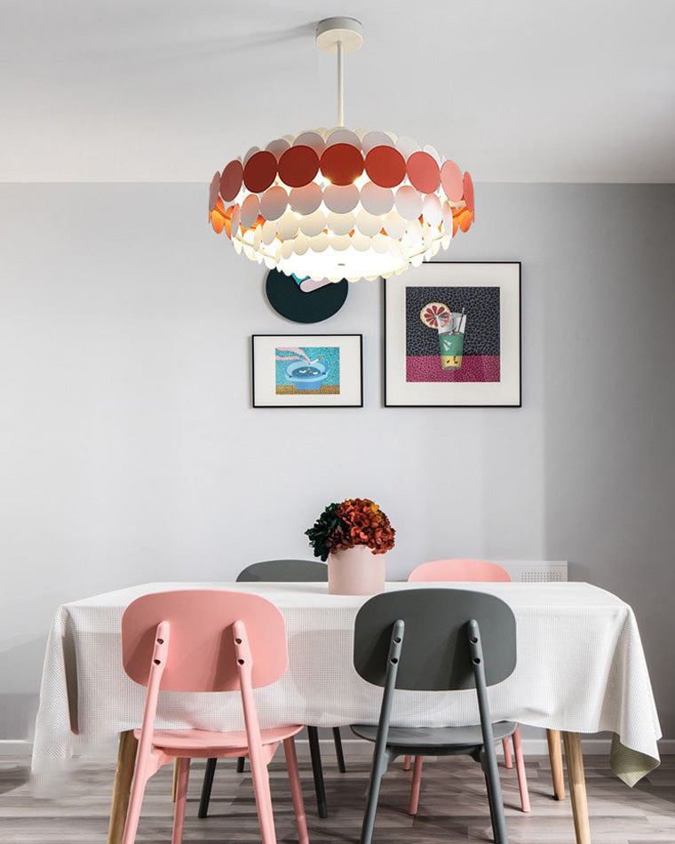 Olverai Scandi Scalloped Round Chandelier