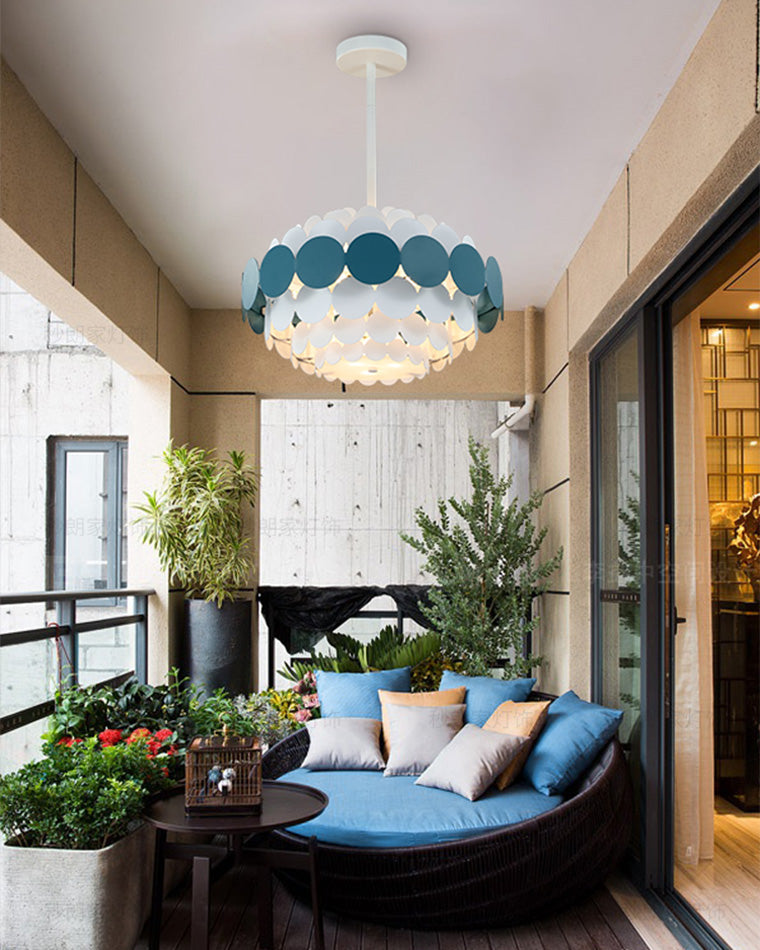 Olverai Scandi Scalloped Round Chandelier