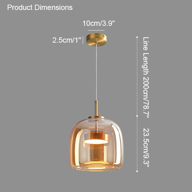 Olverai Drum Blown Glass Pendant Light