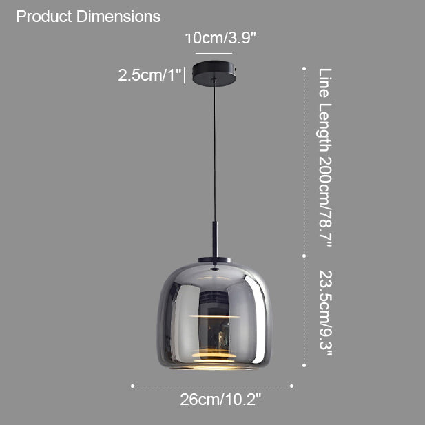Olverai Drum Blown Glass Pendant Light