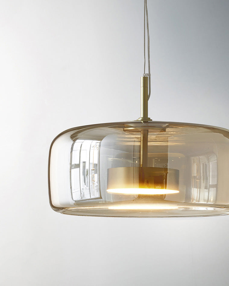 Olverai Drum Blown Glass Pendant Light
