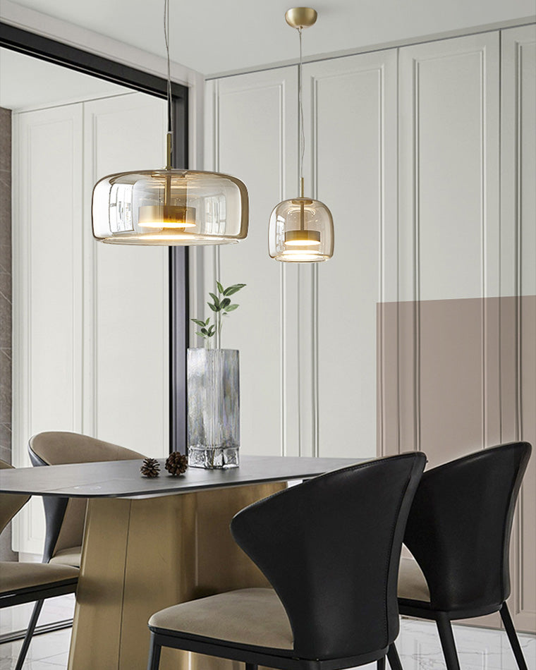 Olverai Drum Blown Glass Pendant Light
