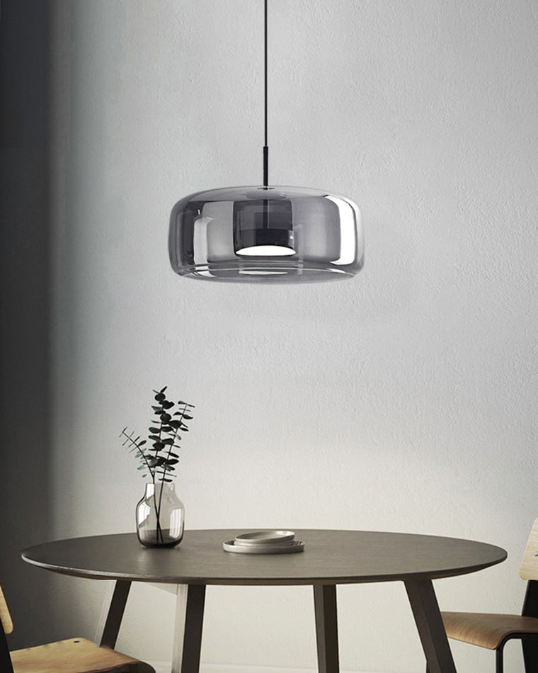 Olverai Drum Blown Glass Pendant Light