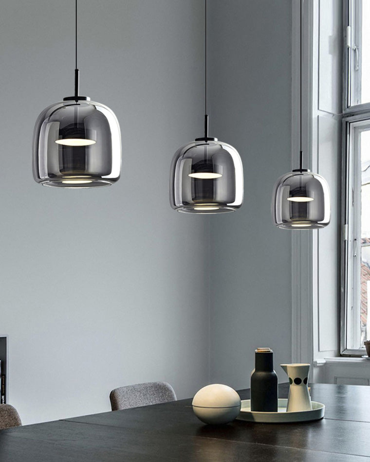 Olverai Drum Blown Glass Pendant Light