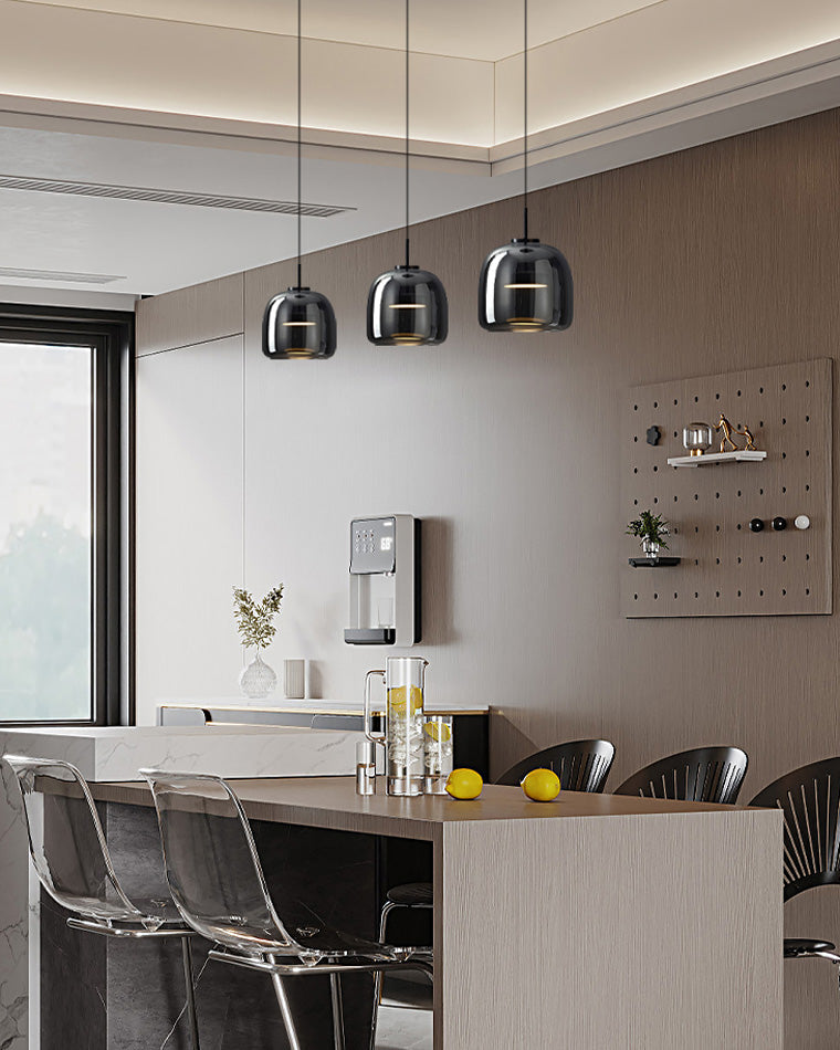 Olverai Drum Blown Glass Pendant Light
