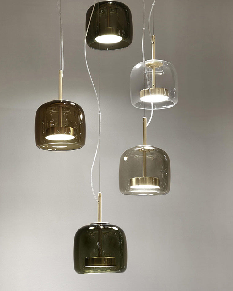 Olverai Drum Blown Glass Pendant Light