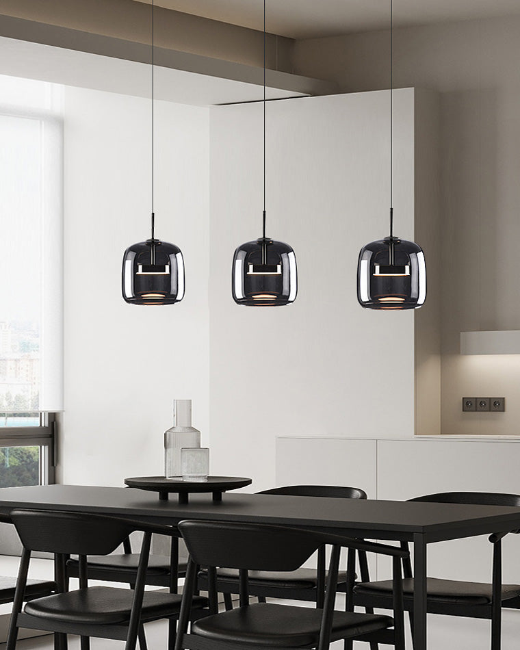 Olverai Drum Blown Glass Pendant Light