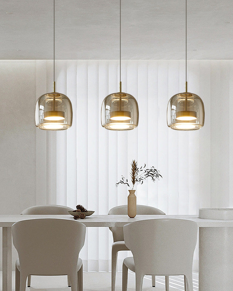 Olverai Drum Blown Glass Pendant Light