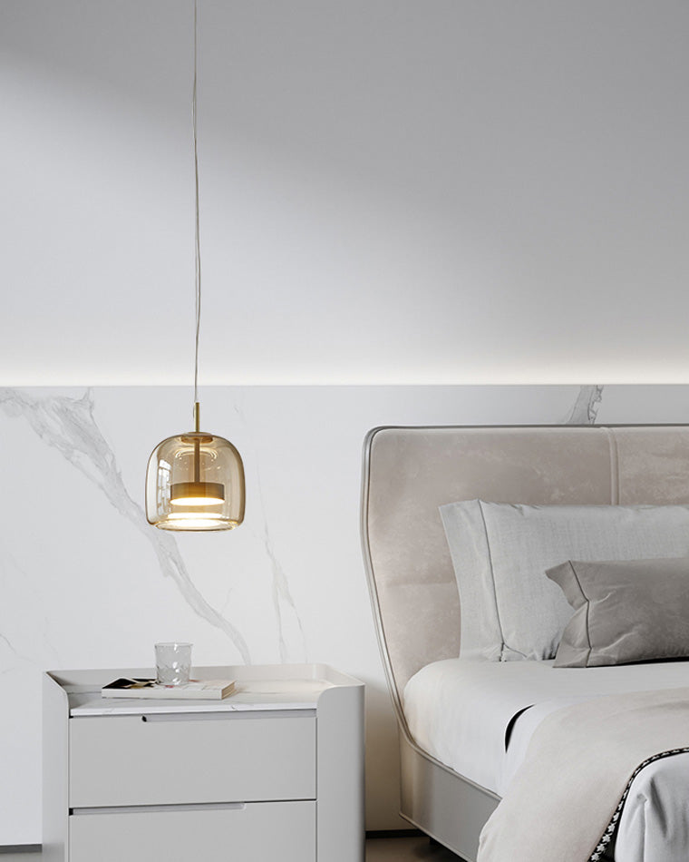 Olverai Drum Blown Glass Pendant Light