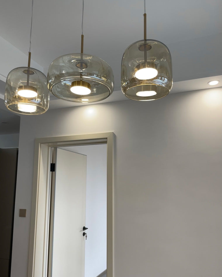 Olverai Drum Blown Glass Pendant Light