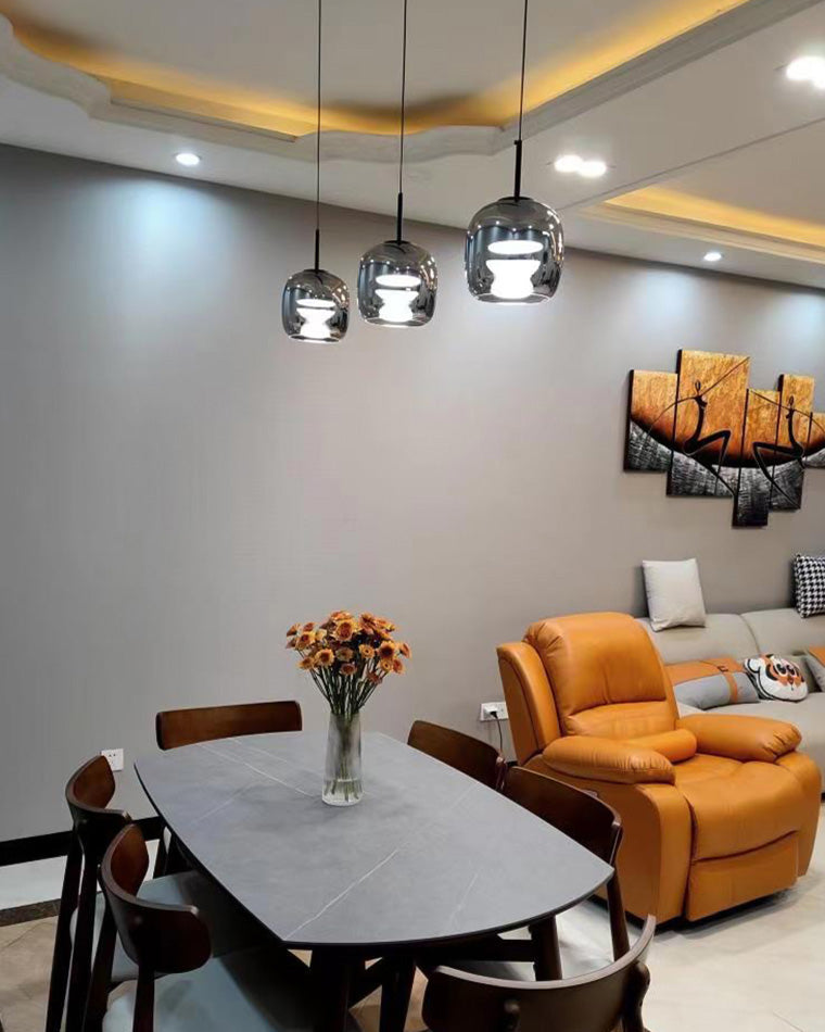 Olverai Drum Blown Glass Pendant Light